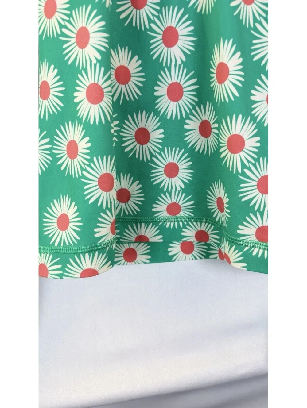 Hanna Andersson Mixie Rash Guard Swim Set Daisy on Minty Green Sz 10 (140 CM)